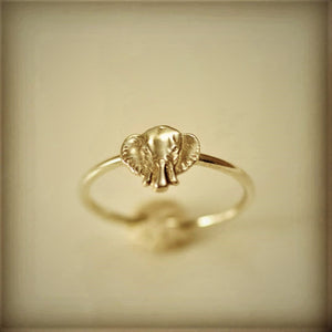 Elephant Head Brass Ring